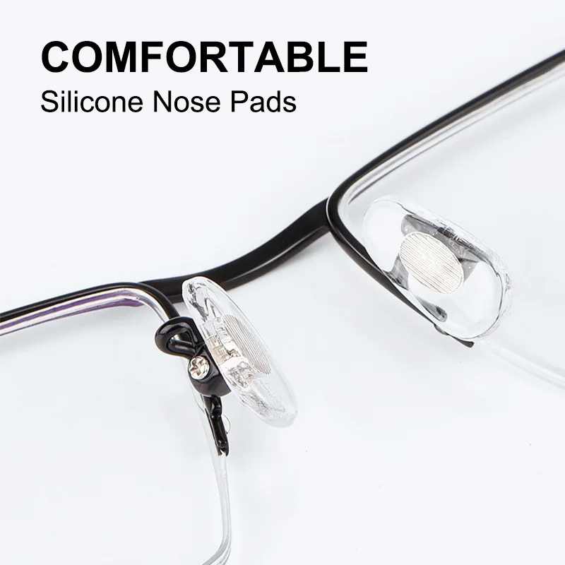 NAICOKI Pure Titanium Glasses Frame For Men Blue Light Blocking Semi-Rimless Spectacles UV400 Business Fashion Eyeglasses J85148