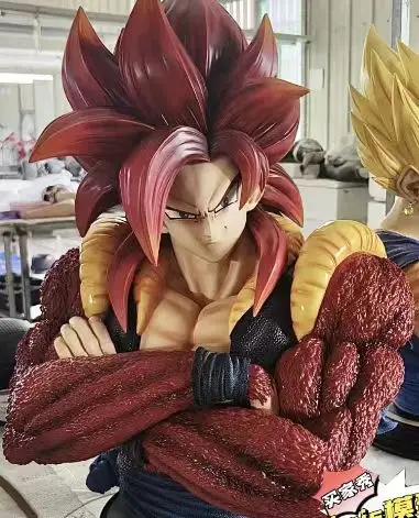 Original custom-made red Gogeta 1/1 model resin hand-made process.