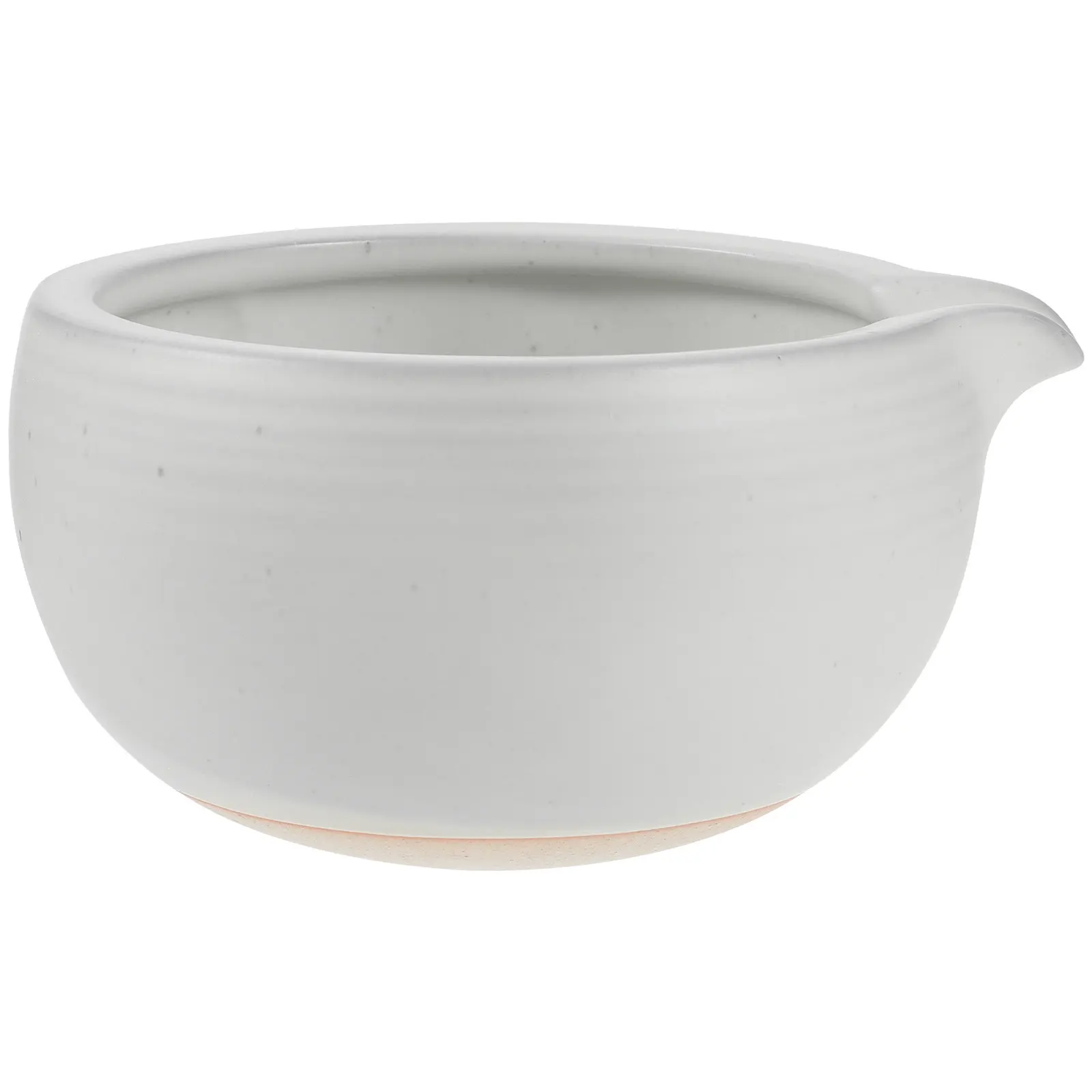 

White Ceramic Matcha Bowl with Spout Japanese Tea Bowl for Tea Ceremony Traditional Ceramic Matcha Whisk Holder