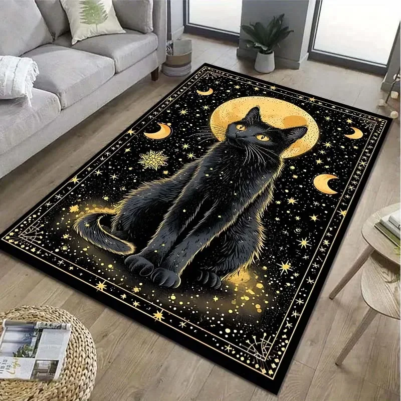 Wizard Fortune Telling Flower Cat Pattern Floor Rug Living Room Bedroom Bedside Bathroom Floor Mat Area Rug Carpets Room Decor