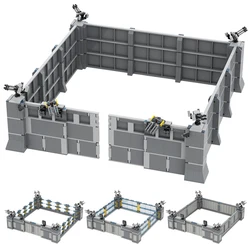 Compatible With LEGO Military Base Fortress Model Building Blocks MOC Enclosing Wall Weapons Tower Defense Guard Bricks Toys