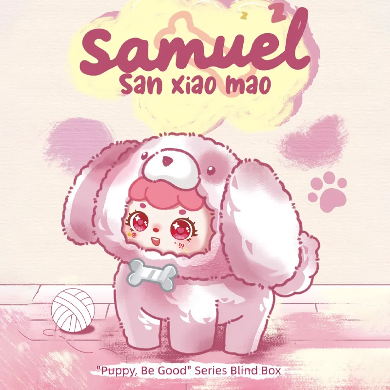 

Милый Щенок Сэмюэл «Будь хорошей», слепая коробка, мультяшные куклы, изысканное мягкое украшение для рабочего стола, сюрприз, загадочная коробка, подарки на день рождения