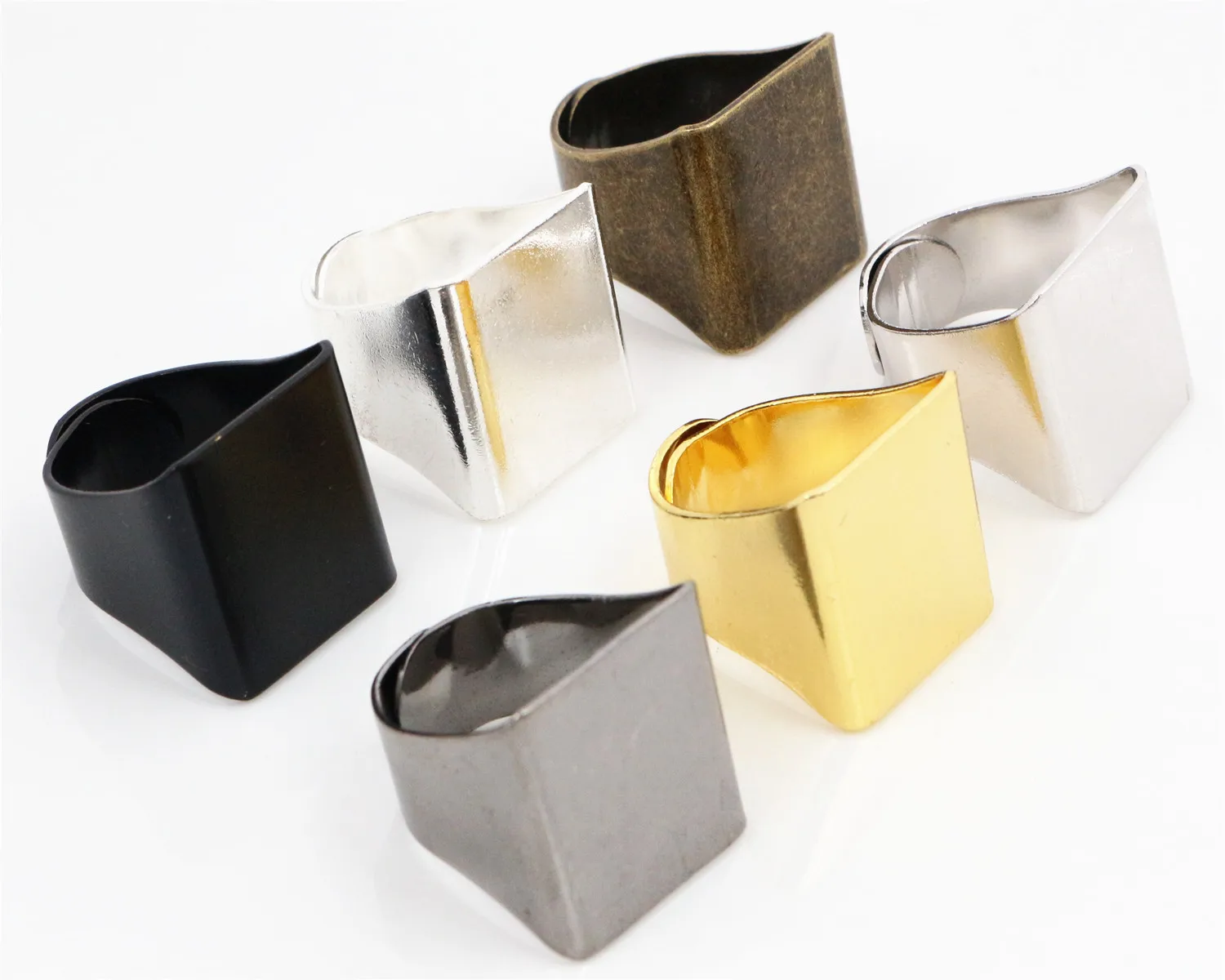 20 مللي متر 5 قطعة الكلاسيكية 6 ألوان مطلي النحاس مربع تعديل إعدادات حلقة فارغة/قاعدة ، صالح 20 مللي متر الزجاج كبوشن ، أزرار ؛ حلقة الحواف #2