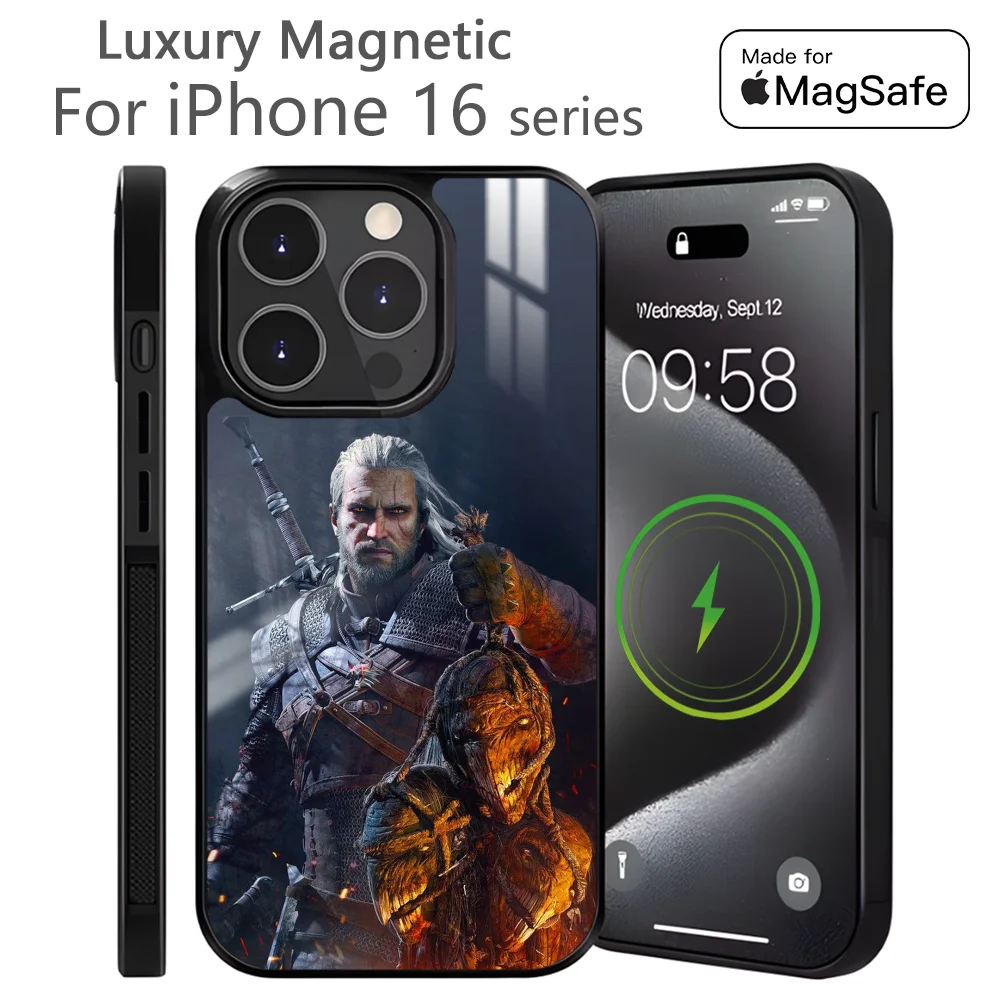 

Game W-WitChEr 3 Cool Phone Case For iPhone 16 15 14 13 12 11 Pro Max Plus Mini Magnetic Magsafe Wireless Charging Cover