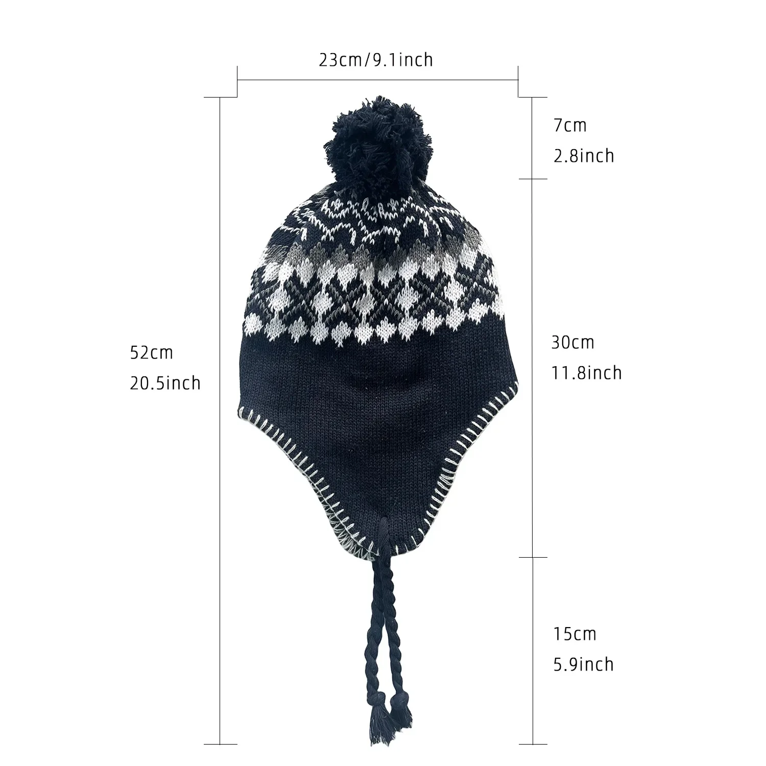 Winter New Fleece-lined Knit Hat Thickened Warm Ear Protection Earflap Amazon Cross-border Knit Hat Breathable