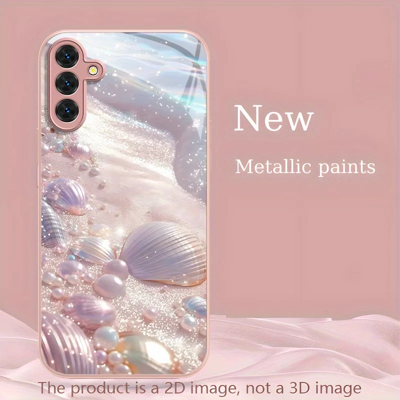 High end shell patterned glass phone case suitable for Samsung Galaxy S26 S25 S24 S23 S22 S20 FE/Ultra/Plus hard case