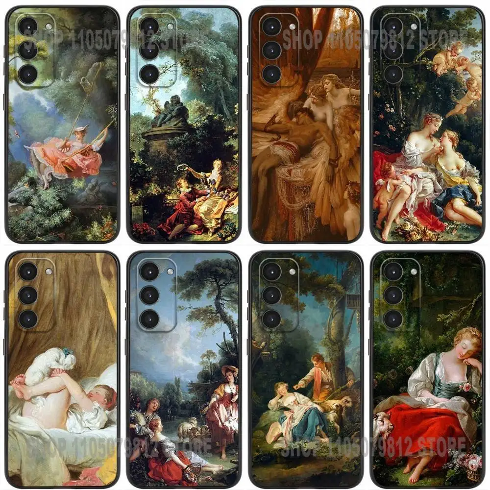 

Art Painting Fragonard Phone Case For Samsung Galaxy A32,21s,22,31,52,53,72,73,Note20,8,9,10 Soft Silicone Black Cover