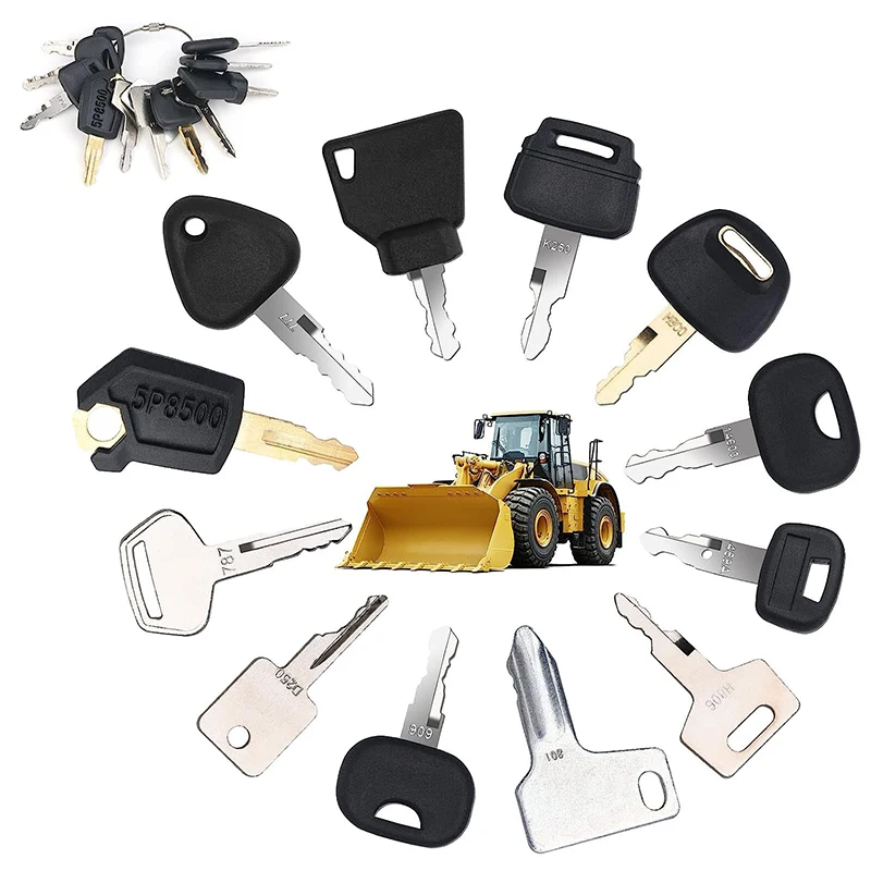 XOJOX Excavator Heavy Equipment Construction Ignition Key 12Pcs For Caterpillar Jcb Yanmar Kobelco Volvo BOBCAT Hitachi Komatsu