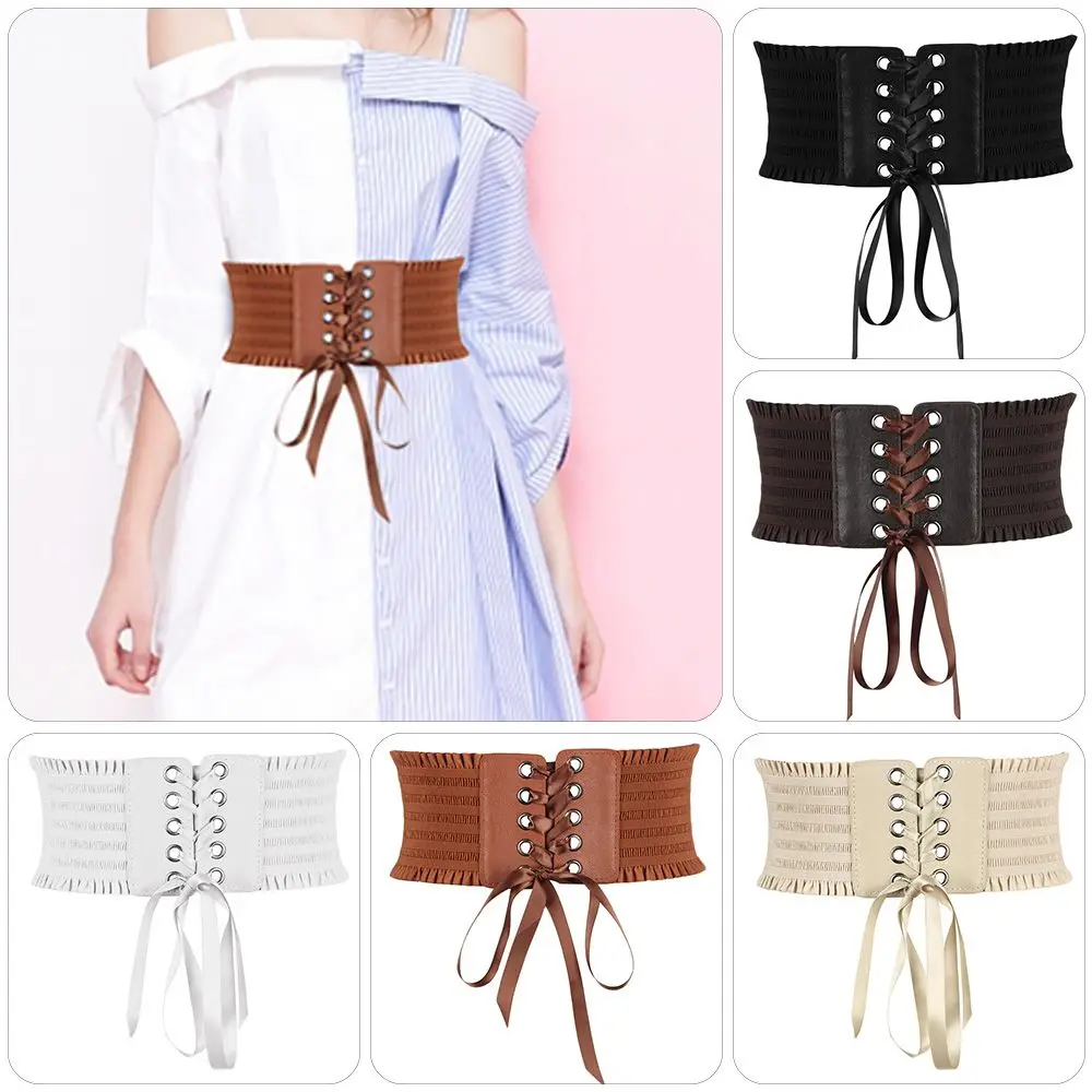 

Women Accessory Tassels Bowknot Adjustable Slim Waist Female Girdle Waistband Elastic Wide Waist Belt