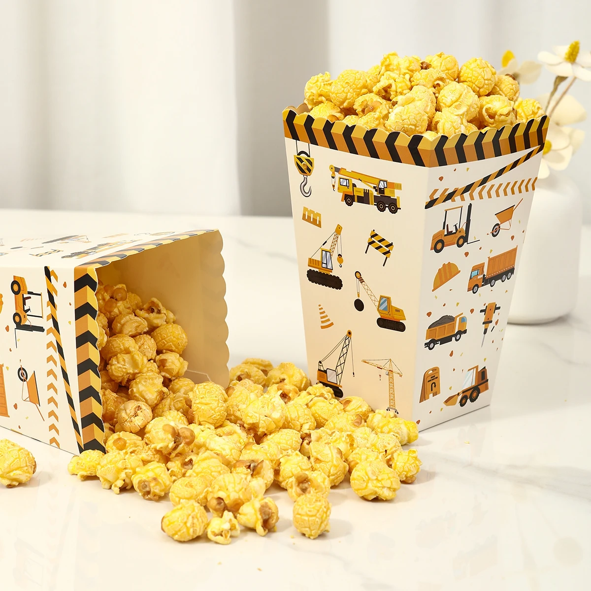 صندوق الفشار للمركبات الهندسية، صندوق حلوى البناء، صندوق هدايا للأطفال الأولاد، مستلزمات استحمام الطفل، ديكور عيد الميلاد