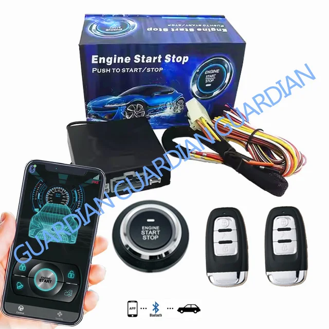Car Start Stop Button Keyless Entry Universal Centralization Anti-theft Engine Lock Alarm System Auto Remote Starter