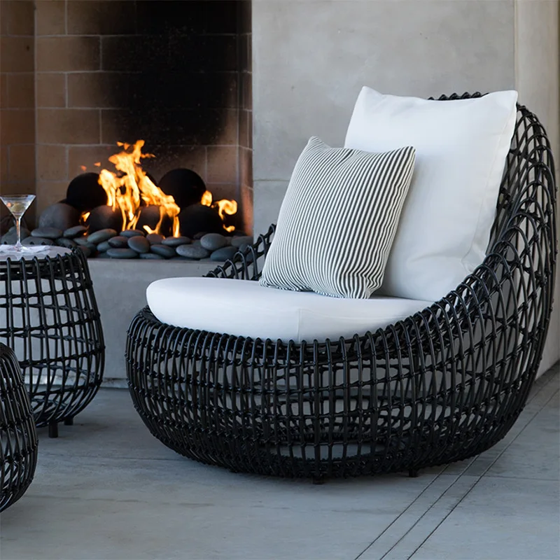 

Outdoor rattan sofa balcony rattan chair combination sales department courtyard sun room terrace rattan sofa bed outdoor