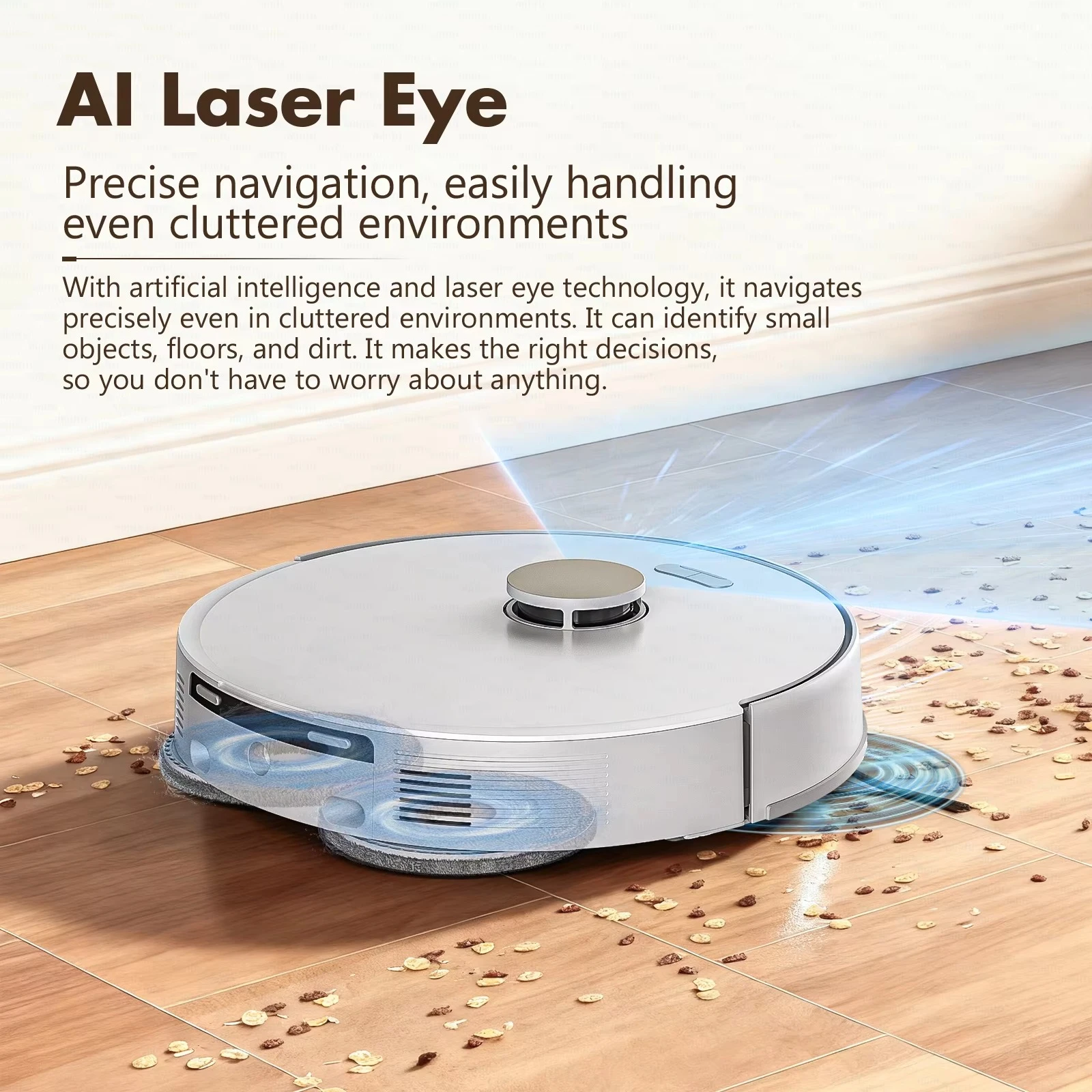 All in One Multifunctional Automatic Cleaning Robot Home Lidar Laser Wifi Sweeping Wet Dry Mopping Vacuum Robot for Household