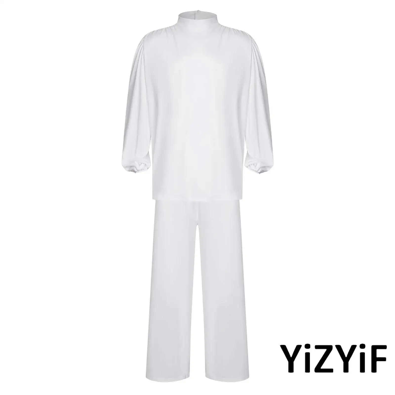 

Elegant Mens 3 Piece Praise Dance Attire with Detailed Lace Accents And Professional Cut Vest Church Modern Dancewear Set