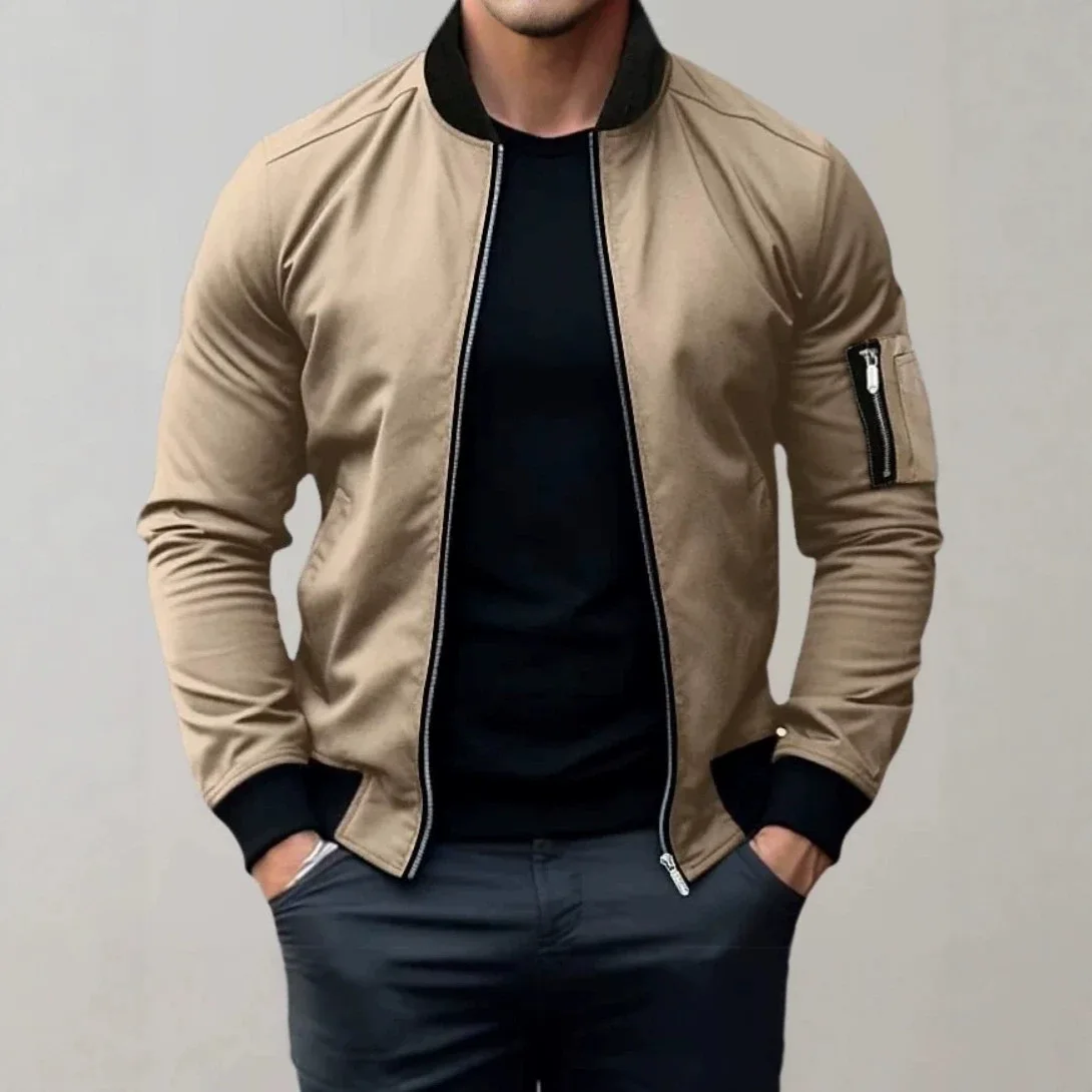 Men's Bomber Jacket Spring And Autumn Casual Tooling Baseball Jacket Stand-up Neck Cardigan Men's Clothing