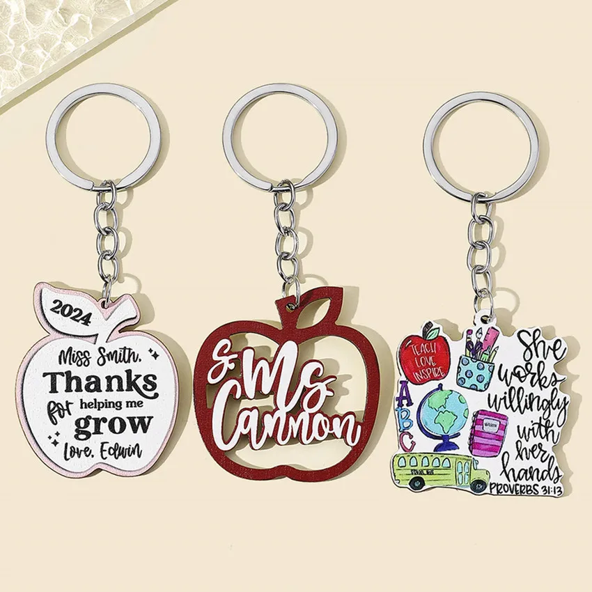 New Graduation Season Apple English Letter Keychain Pendant Teacher's Day Gift Pendant Globe Pendant Wholesale