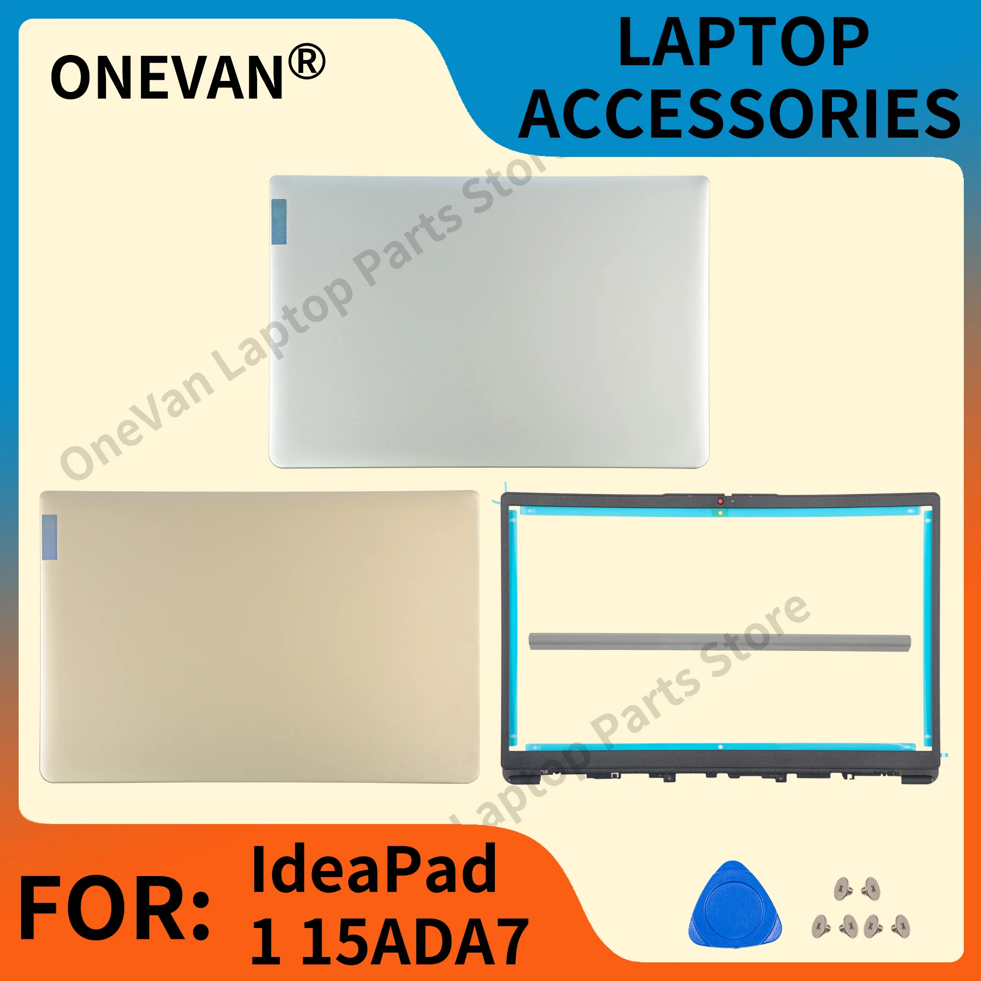 New Cover For Lenovo IdeaPad 1 15ADA7 15AMN7 2022 Laptop LCD Back Case Front Bezel Hinges Cover Gold/Silver Color Top Case