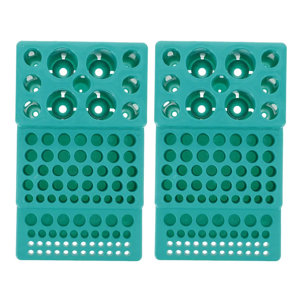 2Pcs Multifunctional Plastic Test Tube Rack Trapezoidal Centrifuge Tube Holder for 4-28mm Diameter Tubes Laboratory Organizer