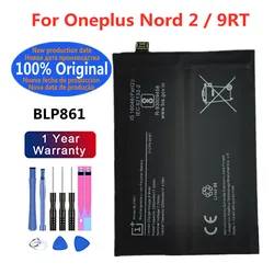 New 100% 4500mAh BLP861 Original Battery For 1+ One Plus Oneplus Nord 2 Nord2 / 9RT Phone Replacement Bateria