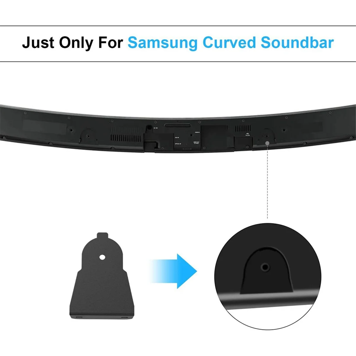 Metalowy stojak na głośniki Soundbar uchwyty do montażu na ścianie do zakrzywionego soundbara Samsung AH61-03943A HW-J4000 HW-J6000 HW-M4501