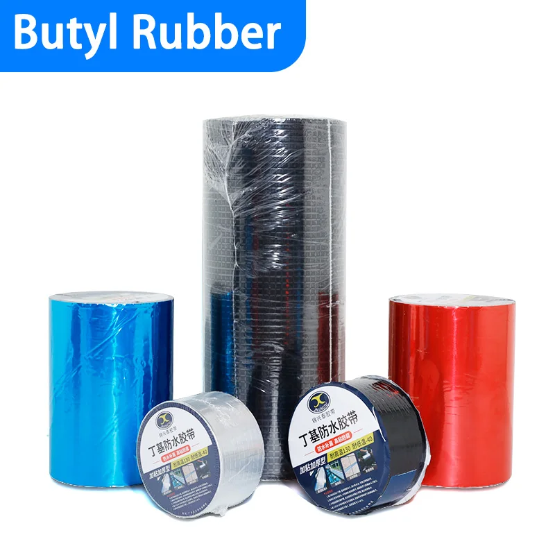 

Butyl Rubber Tape Waterproof Leak Repair Tape Black Silver Blue Red Strong Adhesive Roof Pipe Seal Insulation Self Adhesive Tape
