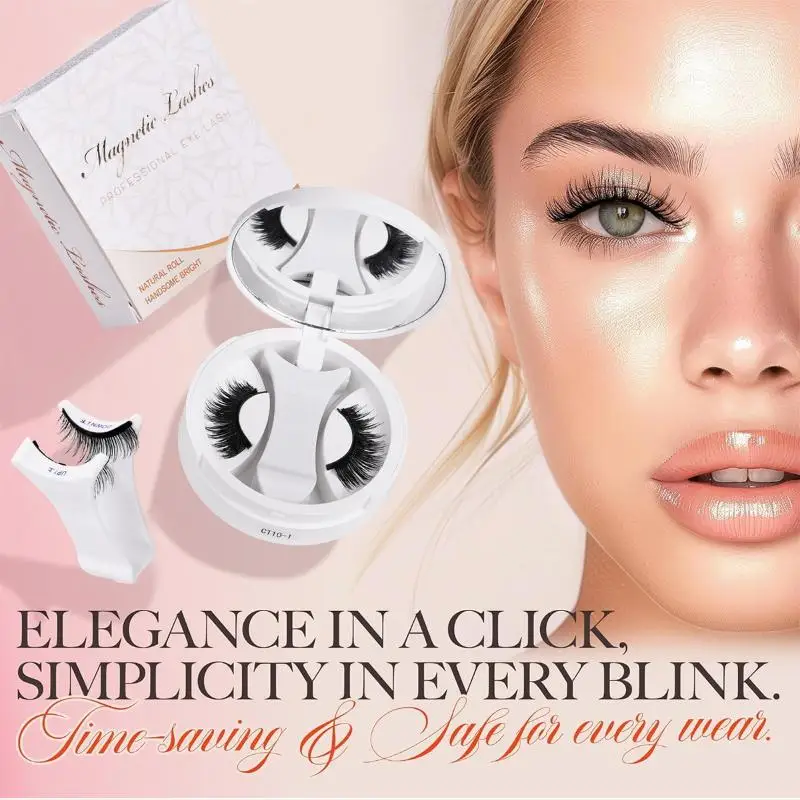 Magnetic Eyelashes Set Reusable Easy To Use Eyelash Extension Tools Natural Curler False Eyelashes With Magnetic Tweezers