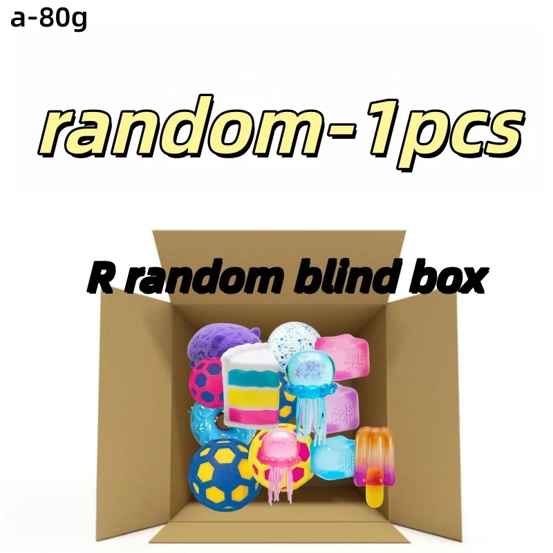 Hot blind box mysterious block Mochi squid, simulation food Fidget toy, cute squeeze foot toy for stress relief view 6