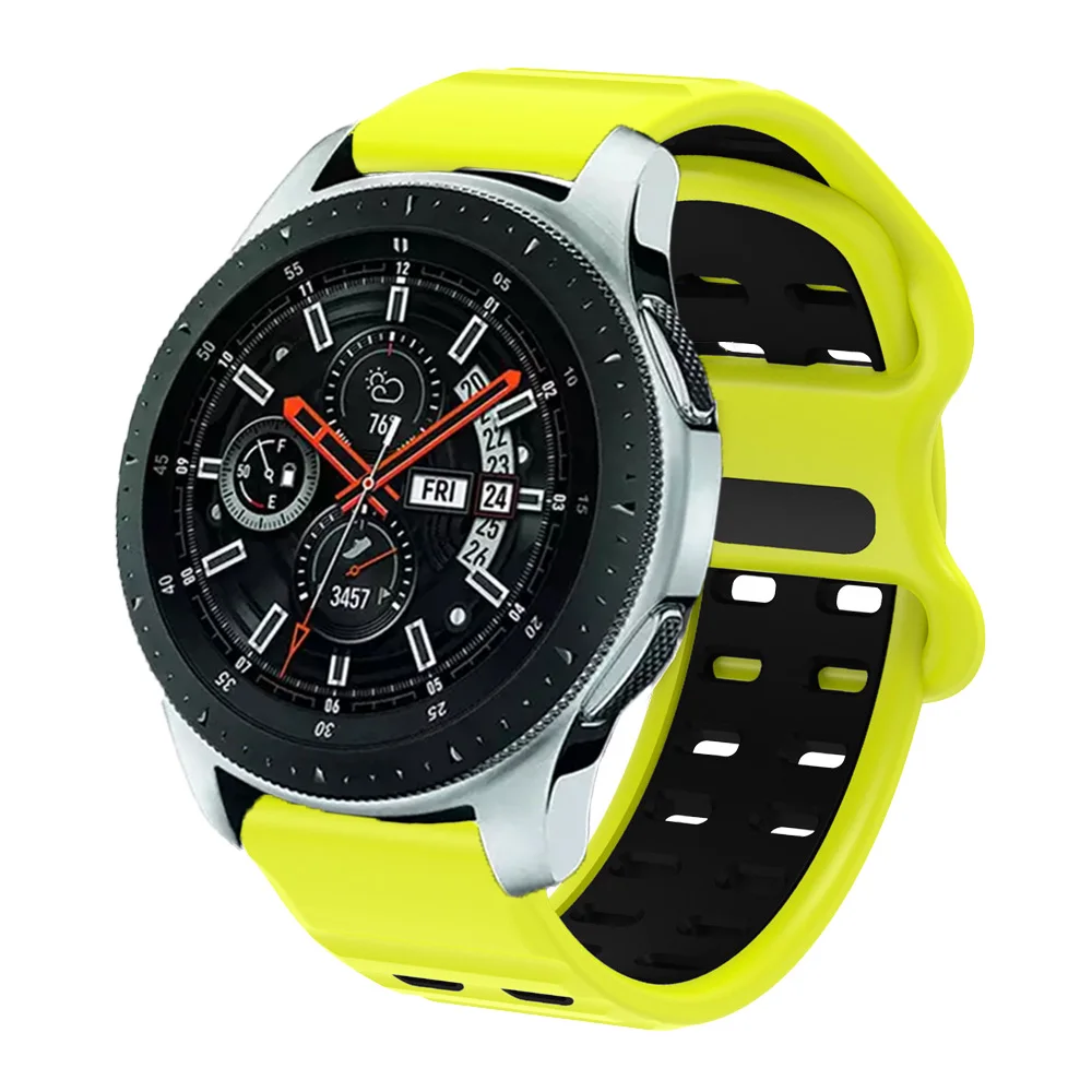 Correa de silicona de 22mm para Samsung Galaxy Watch 46mm SM-R800 Watch 3 45mm SM-R840 Gear S3 SM-R760 SM-R770 reemplazo de pulsera