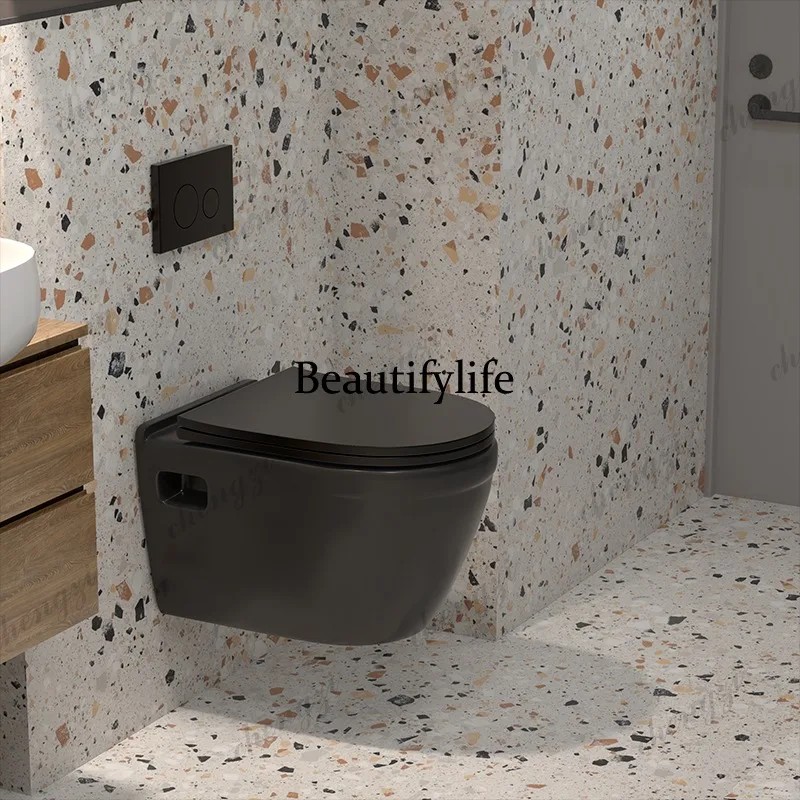 H134 Wall-mounted toilet Wall-mounted toilet Matte black wall-mounted toilet bracket Water tank