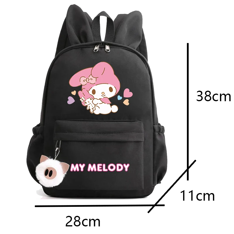 3Pcs/set Sanrio My Melody Cinnamoroll Backpack Bagpack Teens Travel Schoolbag with Lunch Bag Pencil Case for Boy Girl Rucksack