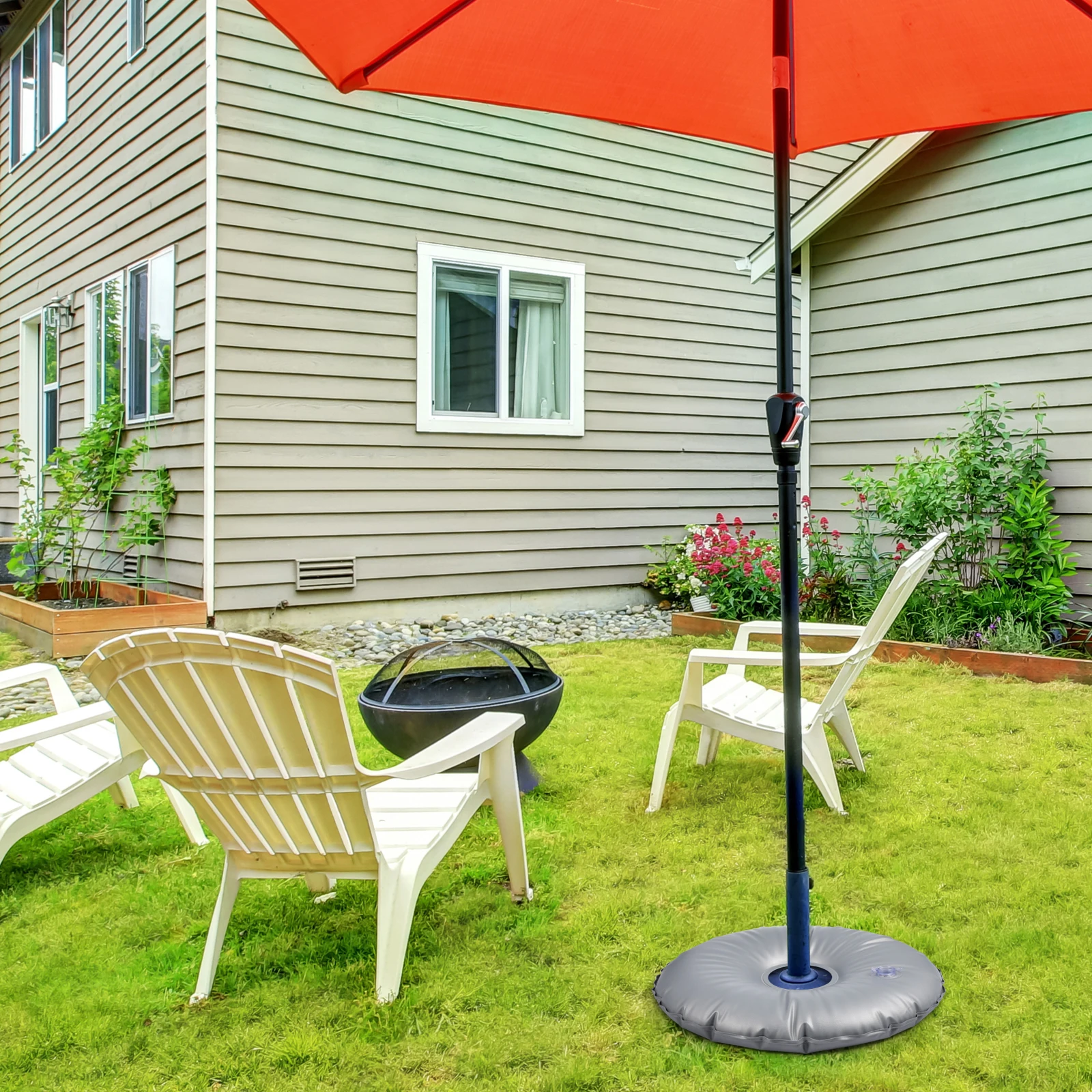 Water-filled Base Fillable Beach Sand Bag Anchor Umbrella Stand Holder Flagpole Bases PVC Foldable Storage Easy Install Carry