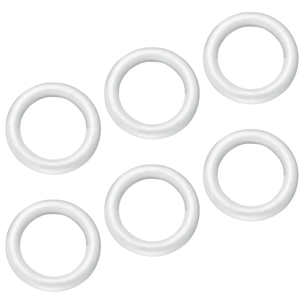 6 uds anillo de espuma espumas círculos decoraciones artesanía para fiesta manualidades DIY novedad sin terminar arcilla seca al aire