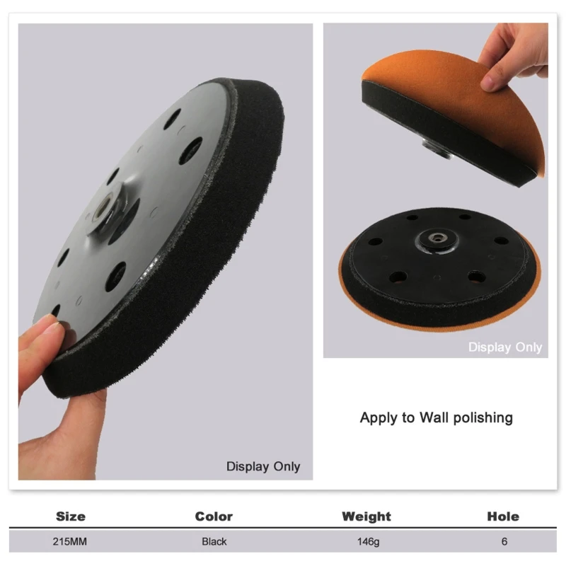 Hook & Loop Sanding Pad 9 6 Lỗ Đánh Bóng Tường Đĩa Đánh Bóng Công Cụ Mài Drosphip