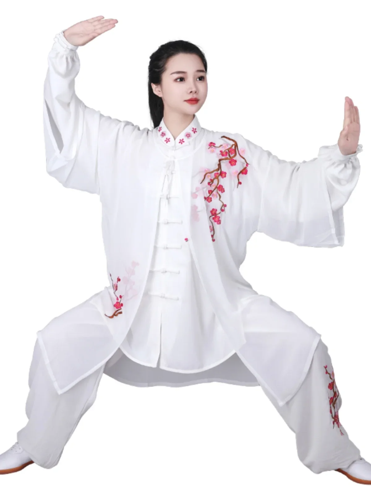 Tai Chi Uniform Martial Arts Clothes Exercise Performance Kung Fu Clothing Chinese Traditional Three-piece Set Suit for Women