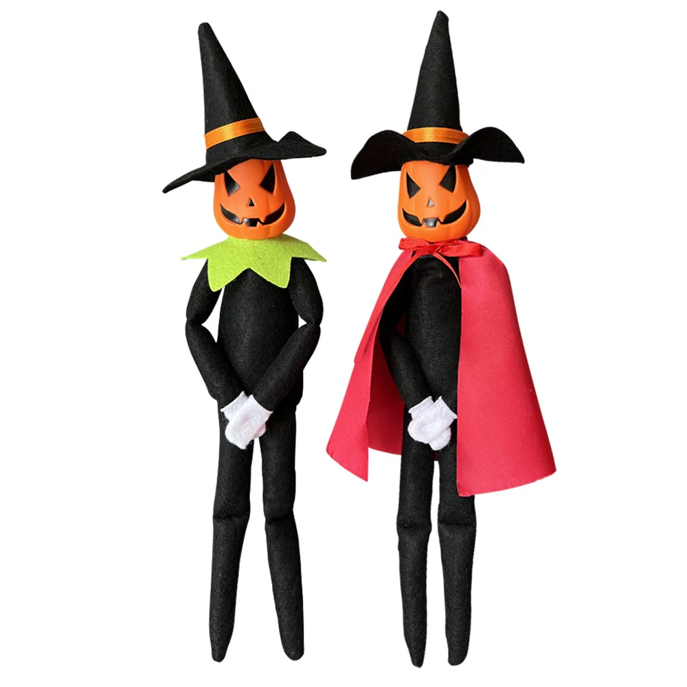 Halloween Top Hat Pumpkin Elf Gnome Doll Ornaments Cute Cartoon Dwarf Elf Home Decor Halloween Celebration Figure Kids Toys Gift