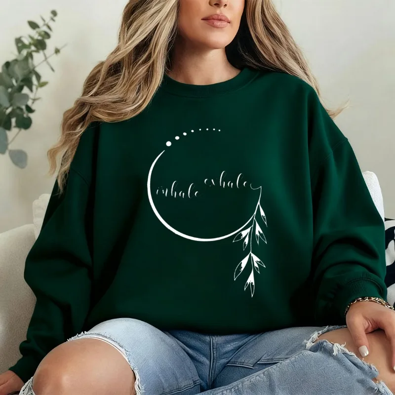 يستنشق الزفير البلوز تحفيزية هوديي للمرأة الجمالية اليقظة هودي اليوغا المعلم لمحبي اليوغا هدية Y2k الملابس