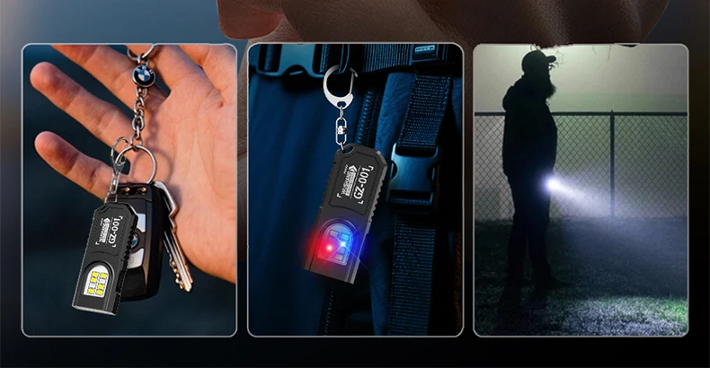 USB-Aufladbare Taschenlampe mit Stiftclip Leistungsstarke Mini-Arbeitsleuchte für Draußen mit Magnetischem Tragbarem Schlüsselanhänger LED COB Taschenlampe – Detail 6