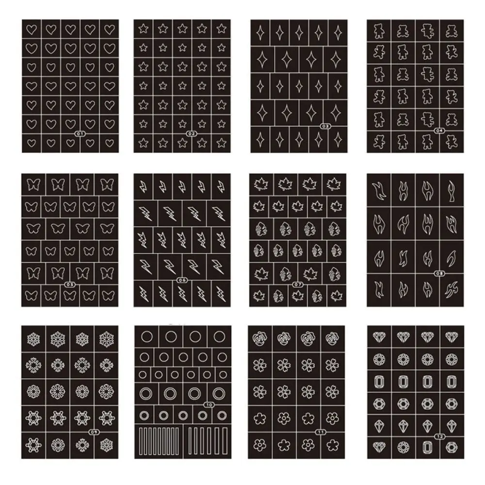 Autocollant de modèle de peinture de visage évidé, peinture à la main, art corporel décoratif, pochoirs faciles à utiliser, outils de maquillage de bricolage à motifs multiples