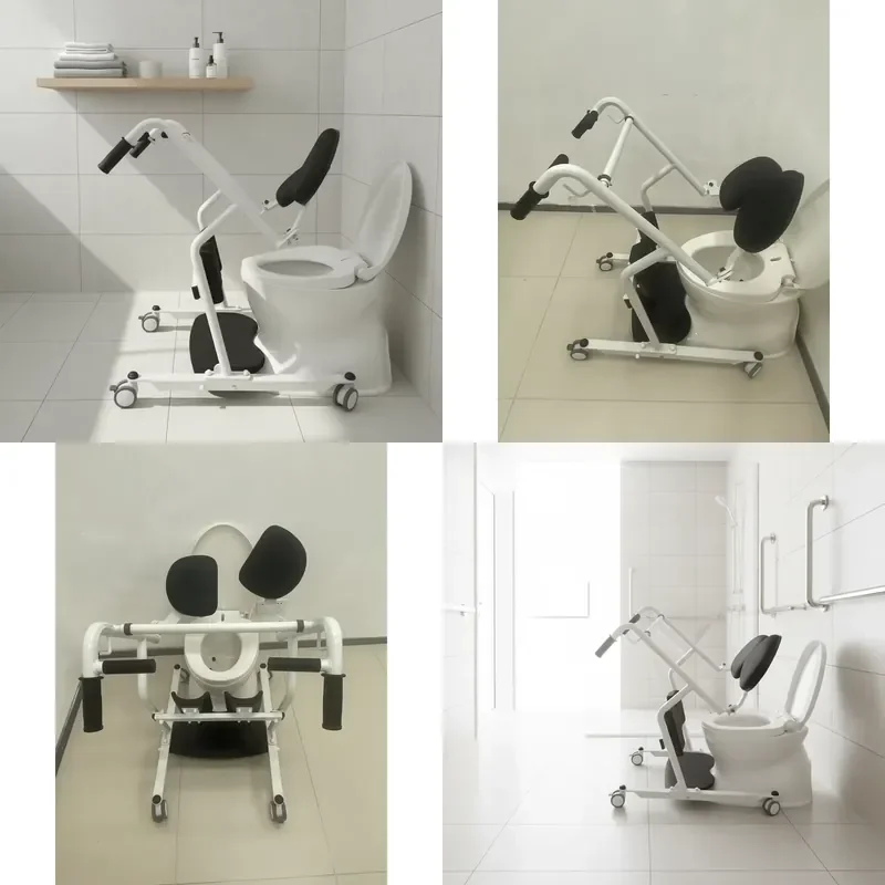 

【CHIMU HOME】 3-in-1 Adjustable Transfer Chair with Wide Seat Convertible Shower Commode and Rolling for Home Use