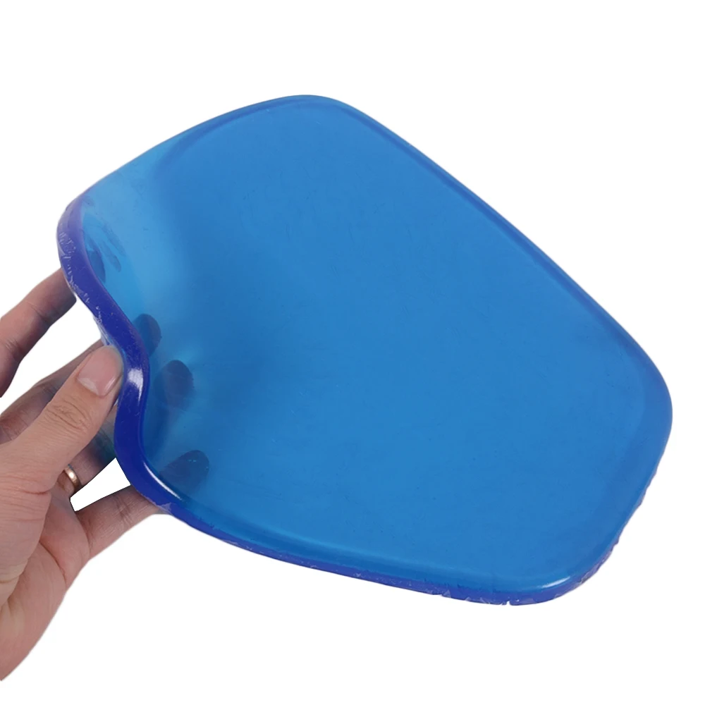 27*25,5*1CM cojín de asiento de Gel Flexible suave cómodo absorción de impacto azul delgado forma de cuerpo adhesivo accesorios de motocicleta