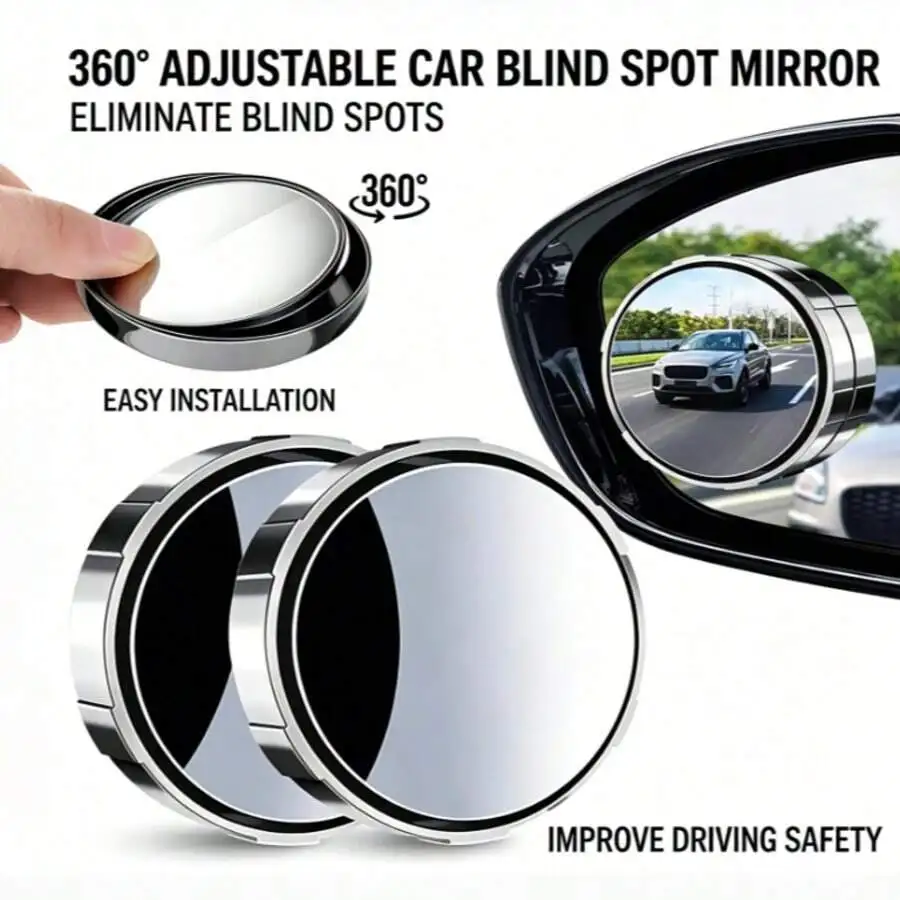 Smooth Polished Side Rearview Mirror Part Featuring Adjustable Rotatable Construction And Steady Supportive Base, Practical