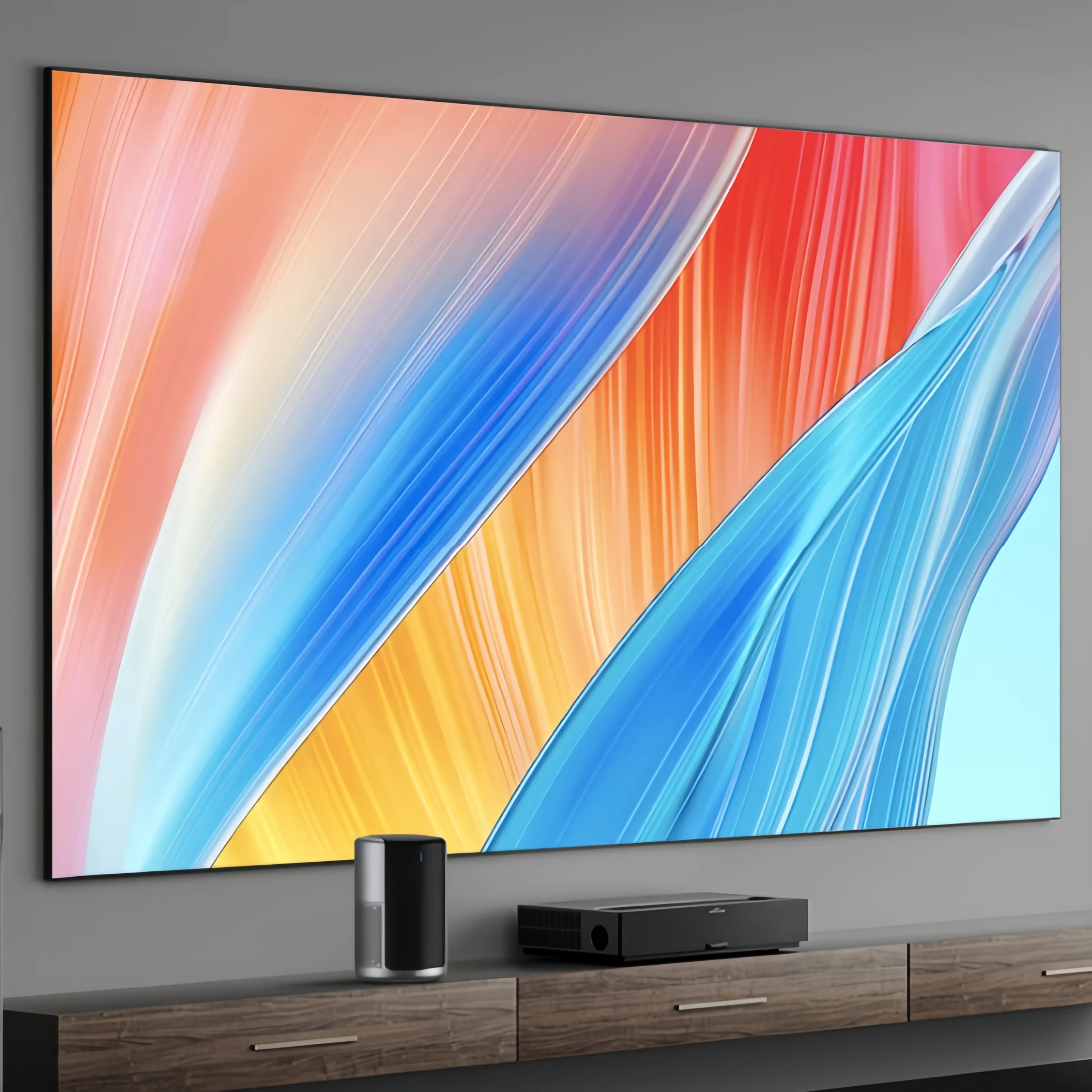 Plutussa Ultra Short Throw UST Anti Light Projector Screen With Fixed Frame