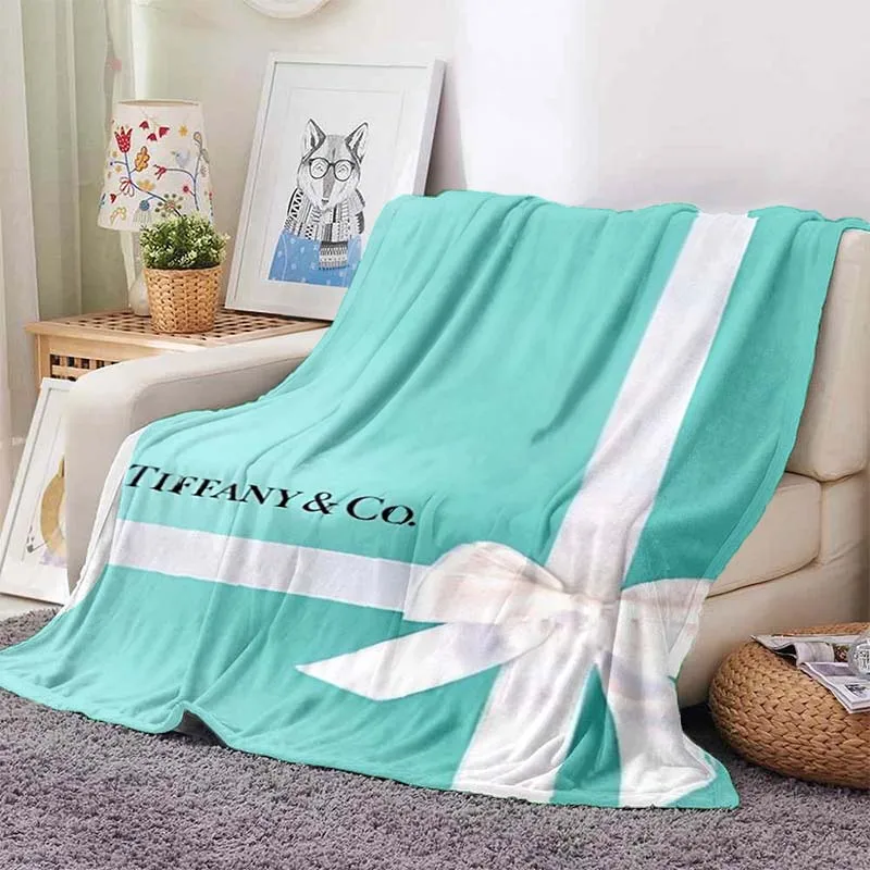 2026 new model T-tiffany Printed Woolen Blanket Home Sofa Bed Hotel Office Comfortable Warm Flannel Bedding Blanket Portable