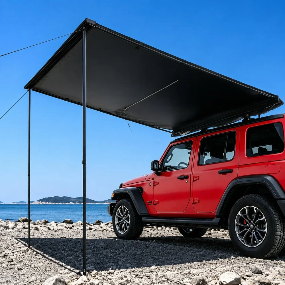 Retractable Car Awning 8.2x6.6ft Waterproof Sun Shade for SUV