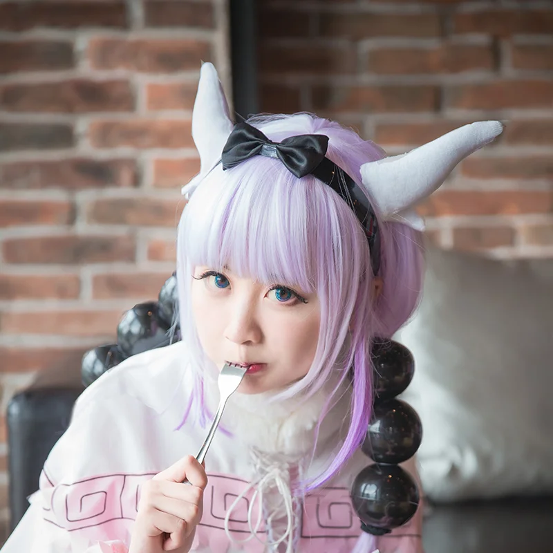 Anime dragão empregada kanna kamui cosplay peruca longa kanna kobayashi cosplay cabelo longo para festa de halloween adulto mulheres homens