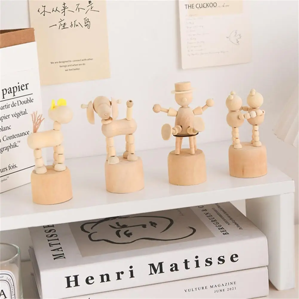 Nordic Style Creative Puppet Decoration Wooden Small Animal Mini Desktop Decorate Student Children's Wooden Building Blocks Toys