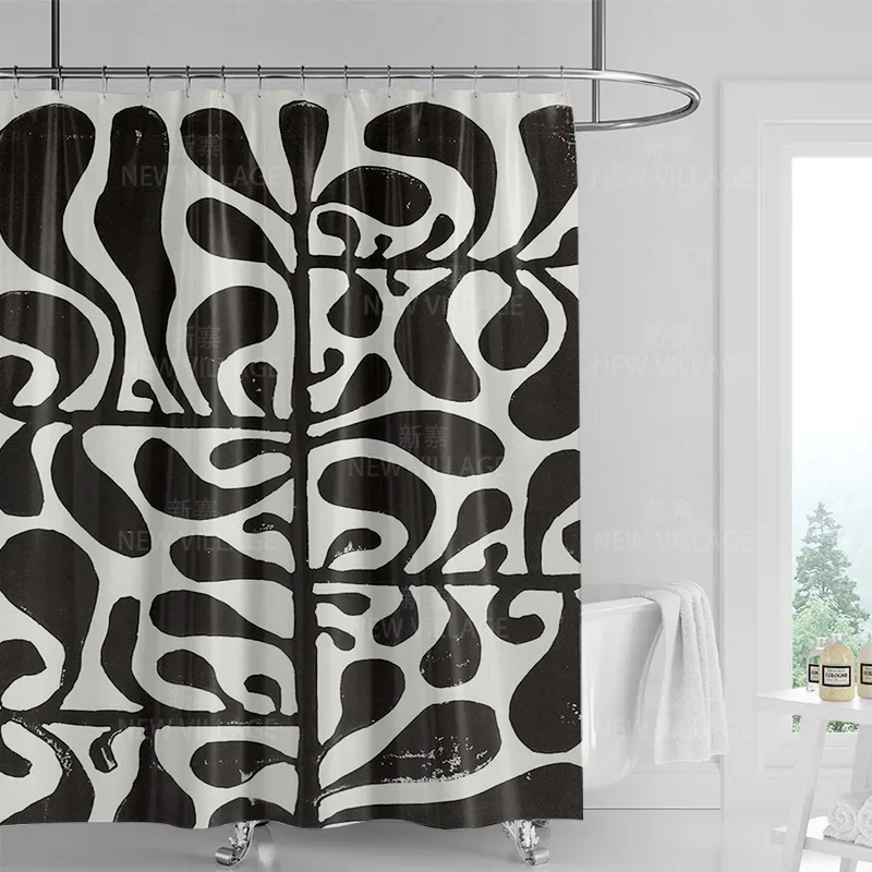 Abstract geometric graffiti shower curtain Nordic minimal wind waterproof fabric bathroom curtain shower curtain 180x200
