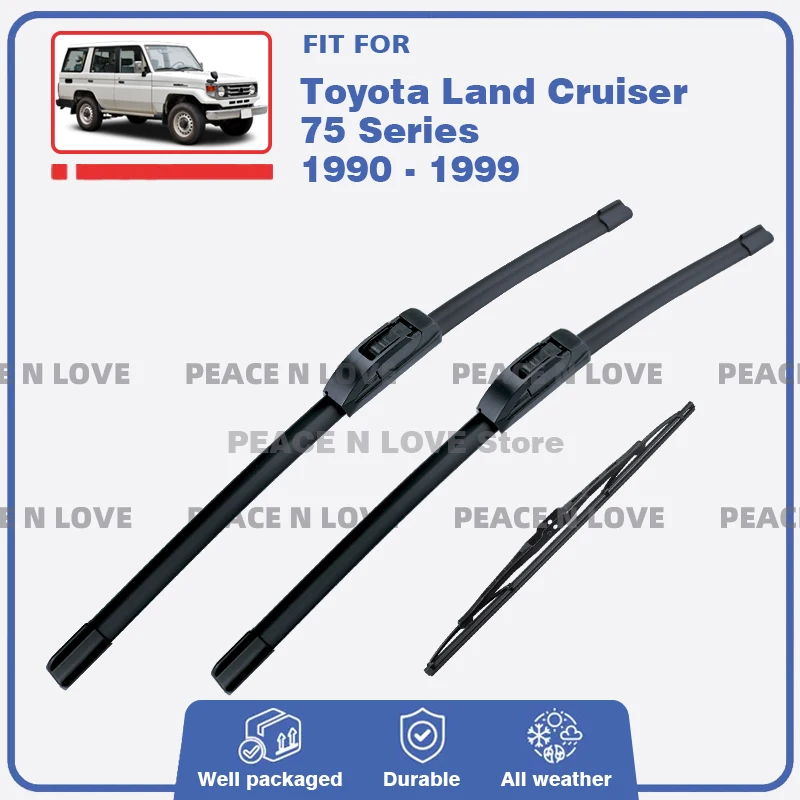 

Комплект щеток стеклоочистителя переднего и заднего стекла для Toyota Land Cruiser 75 Series 1970-1999, резиновые щетки для лобового стекла, аксессуары