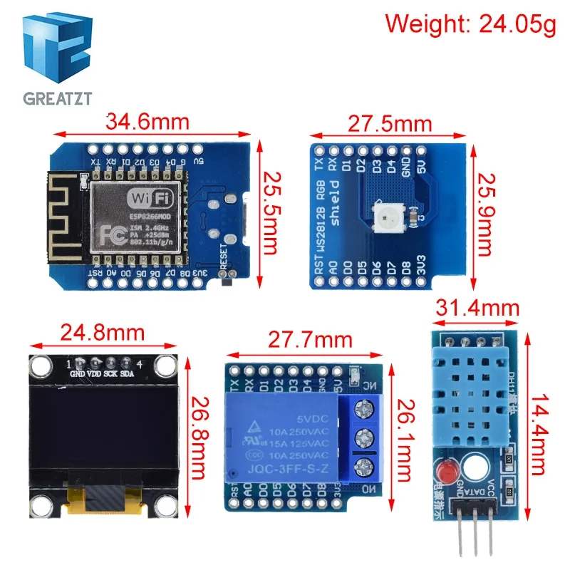 ESP8266 ESP-12 ESP-12F CH340G CH340 V2 USB WeMos D1 Mini WIFI Development Board D1 Mini NodeMCU Lua IOT Board 3.3V With Pins