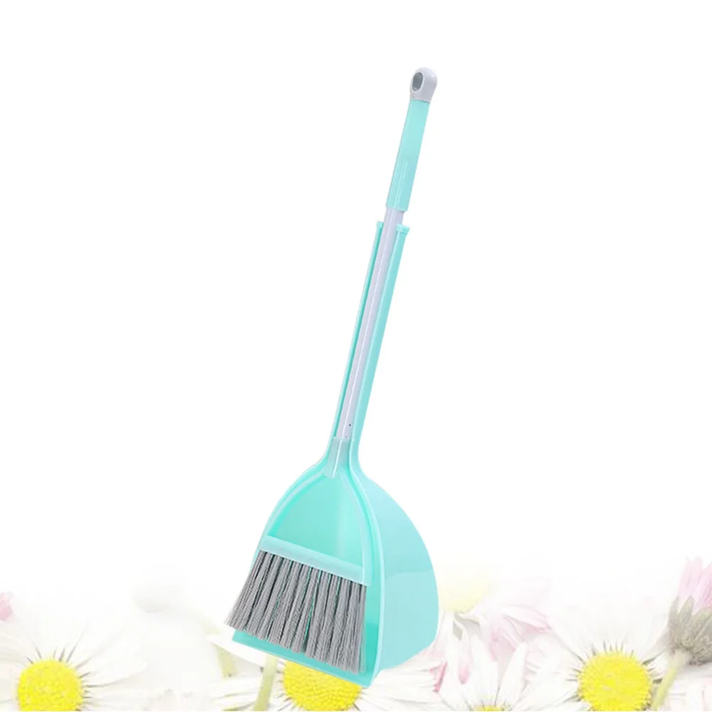 Mini Broom Mop Combination Set Blue Kid's Cleaning Tool No Damage to Floor Perfect for Role Playing Children Cleaning Toy Set